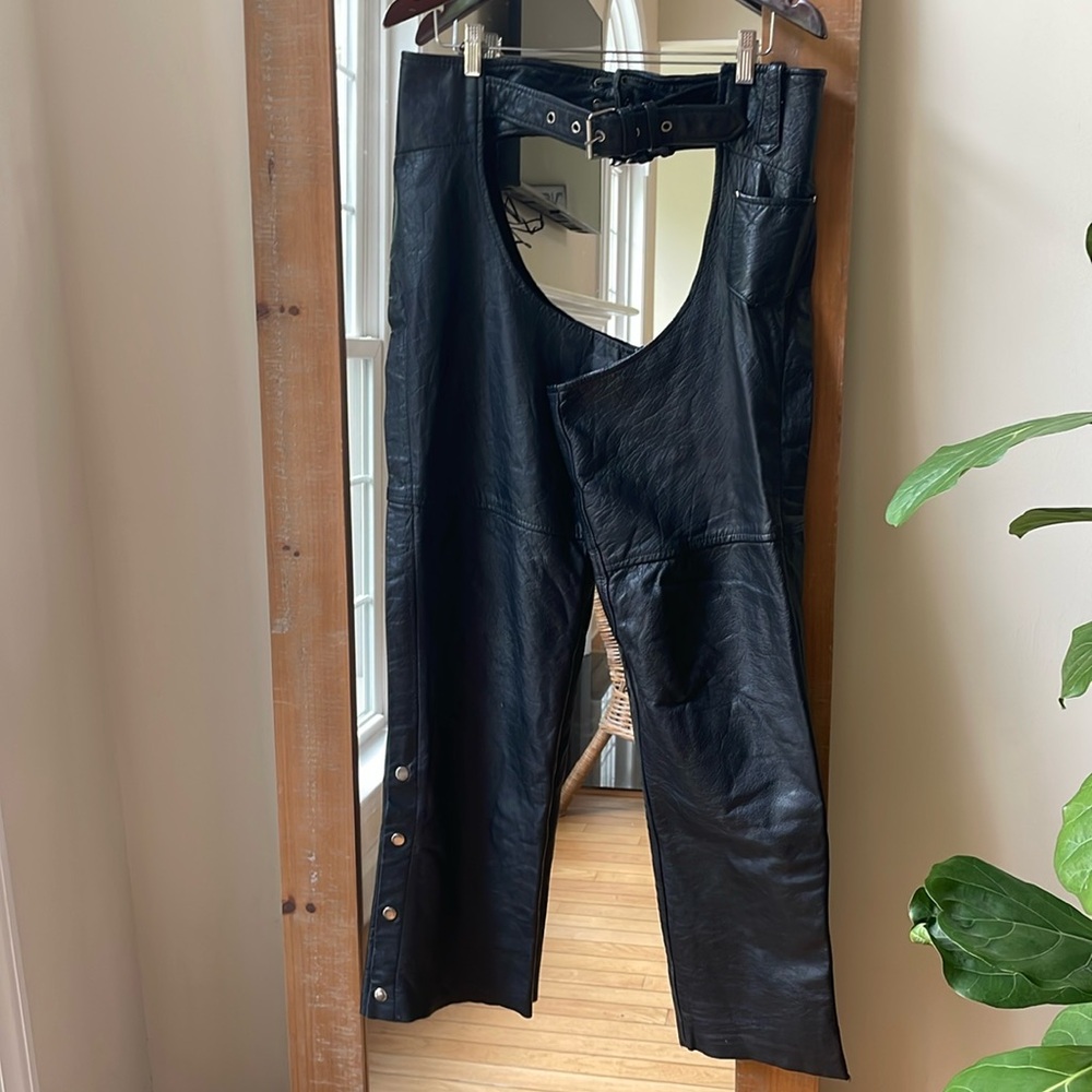 Hot Leathers Men’s Motorcycle Leather Chaps Size L